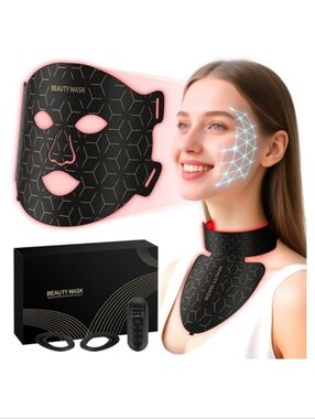 NWIB FDA-Cleared Red Light Therapy for Face & Neck Mask Rechargeable